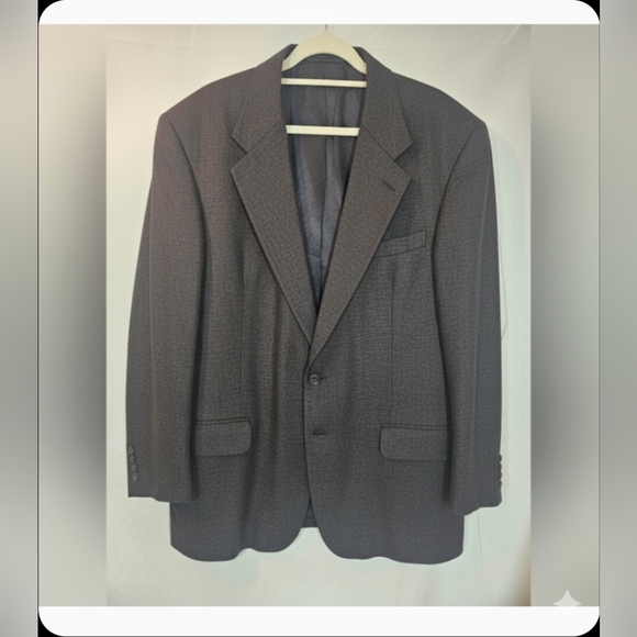 Oscar de la Renta Mens 100% Silk Blazer Sport Coat Brown 44L Long